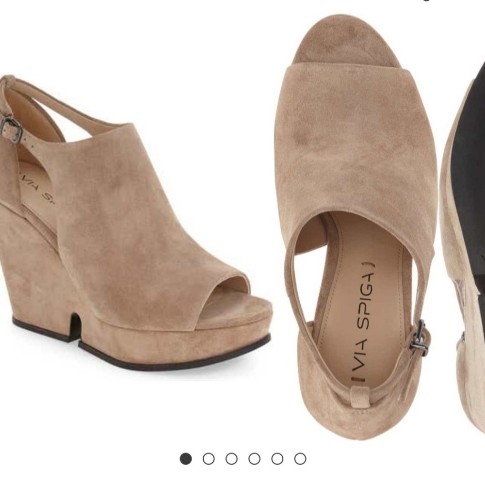 VIA SPIGA suede peep toe platform size 11